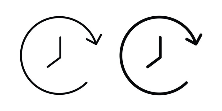 Time forward icon fill and line concepts