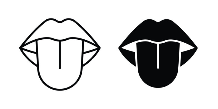 Tongue icon fill and line concepts