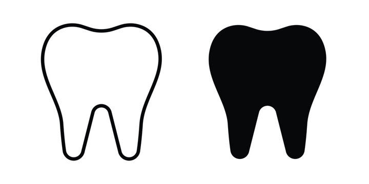 Tooth icon fill and line concepts