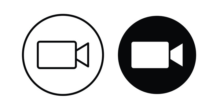 Video call icon fill and line concepts