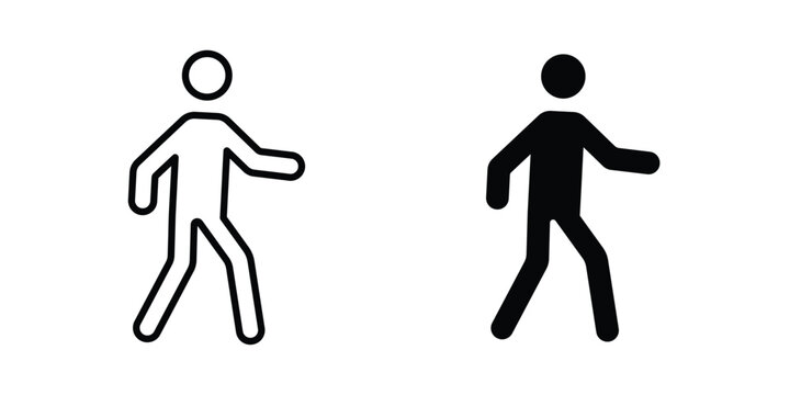Walk icon fill and line concepts