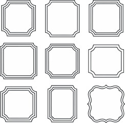 Certificate Border Frame Set with Ornamental Edge Shapes © Icons Queen