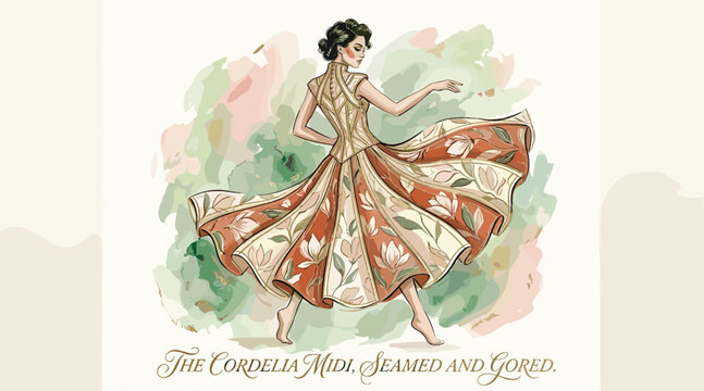 illustration midi dress illustration v neck midi dress