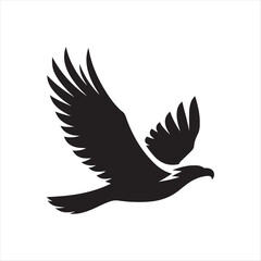 Fototapeta premium Eagle diving vector silhouette line art concept logo design idea illustration 