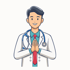 Fototapeta premium Doctor with Stethoscope and Praying Hands