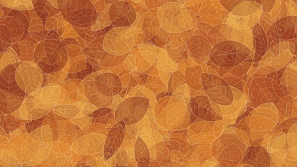 Seamless Autumn Leaves Pattern Background in Orange and Brown Tones © TriEndah
