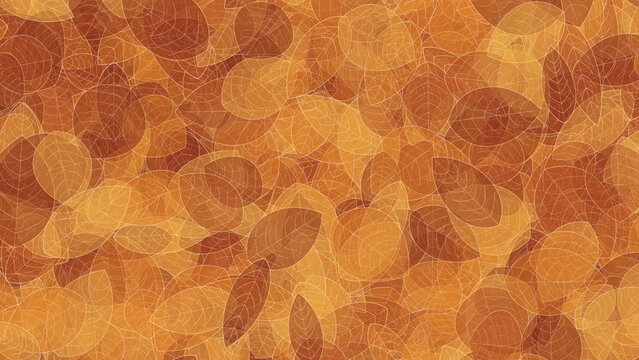 Seamless Autumn Leaves Pattern Background in Orange and Brown Tones