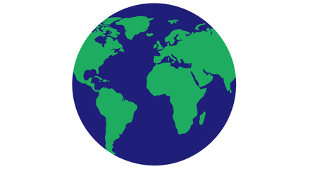 Obraz premium A simple graphic illustration of a stylized green and blue planet sphere