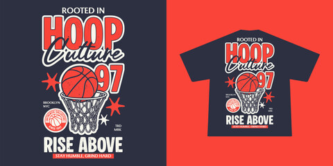 Vintage illustration of basketball t shirt design, vector graphic, typographic poster or tshirts street wear and Urban style © Therintproject