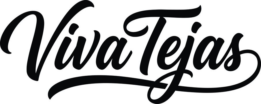 Viva tejas hand lettered script typography design