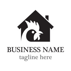 House and Chicken Logo Design © feri