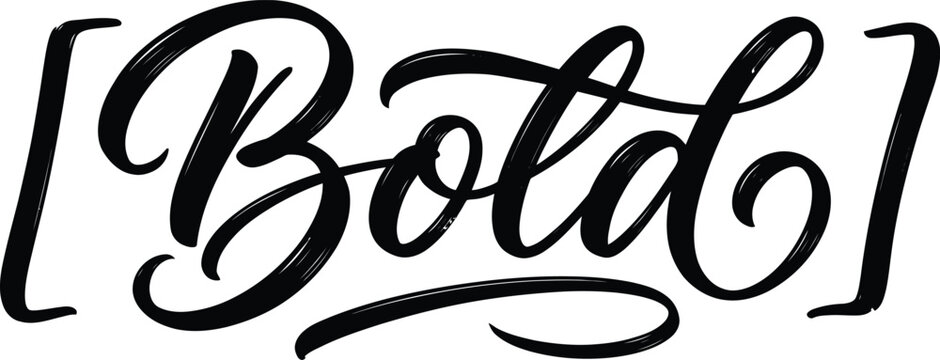 Bold hand lettered typography design with bracket elements