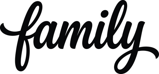 Family script typography modern calligraphy word art for design projects © MDSUHAN