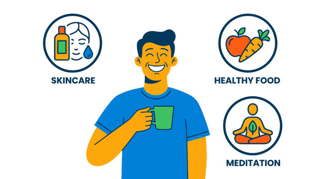 Happy man enjoying healthy lifestyle concepts
