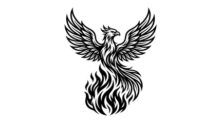 Fototapeta premium Mythical Phoenix Rising from Flames.