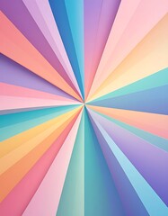 A vibrant, multicolored abstract design with radiating stripes