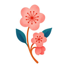 Obraz premium PNG Colorful floral illustration art