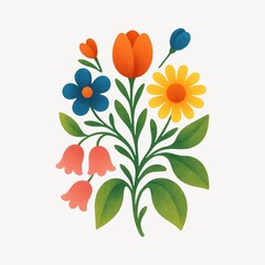 Obraz premium Colorful floral illustration design