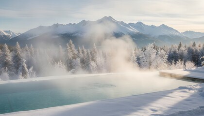 Winter Infinity Pool Snow Surroundings