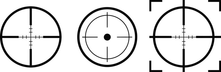 Crosshair Target Icons Set - Vector Aiming Reticle Collection  © Shipu