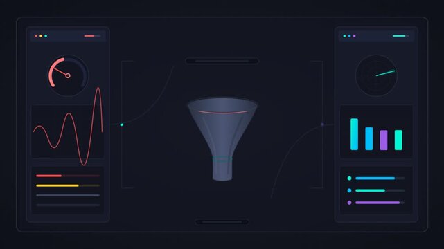 Sales funnel analytics dashboard with dynamic data charts