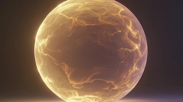 Glowing energy sphere with swirling golden light