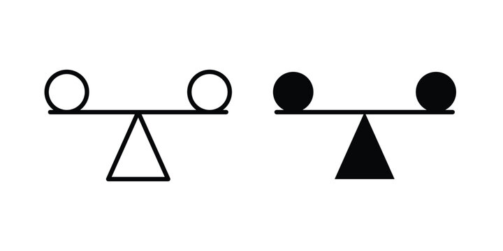 Balance icon line and fill concepts