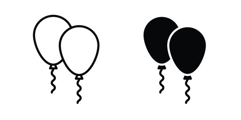 Balloons icon line and fill concepts © Cristiane