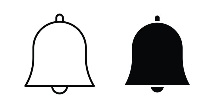 Bell ring icon line and fill concepts