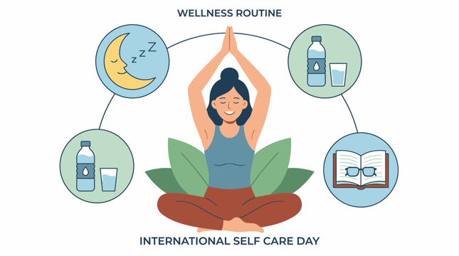 Woman Meditating for Wellness Routine on Self Care Day