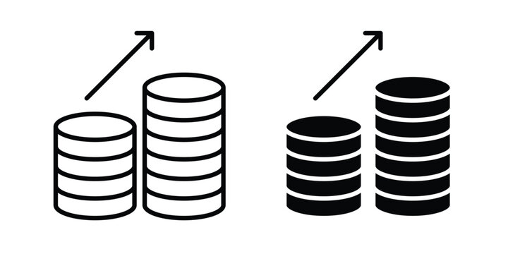 Earning icon line and fill concepts