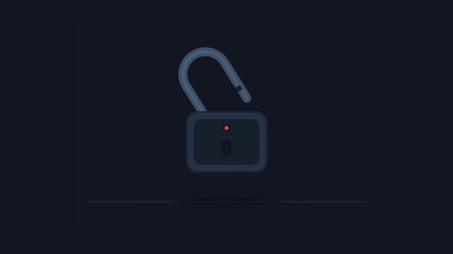 Animated padlock switching between locked and unlocked states