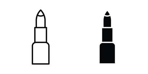 Obraz premium Lipstick icon line and fill concepts