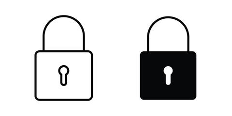 Lock icon line and fill concepts © Cristiane