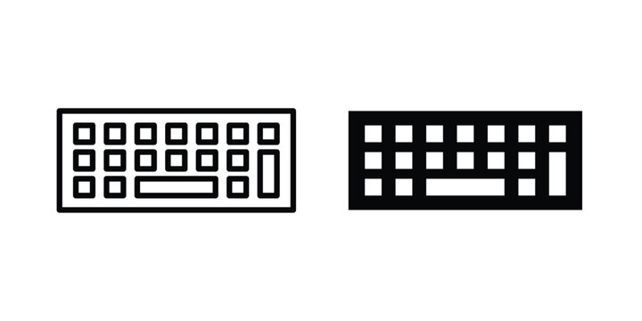 Keyboard icon line and fill concepts