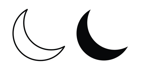 Moon icon line and fill concepts © Cristiane