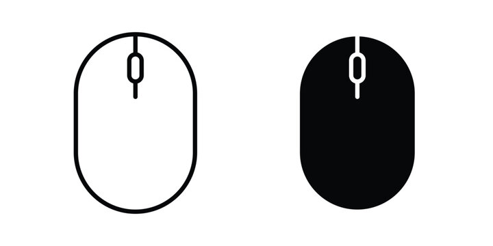 Mouse icon line and fill concepts
