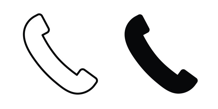 Phone call icon line and fill concepts