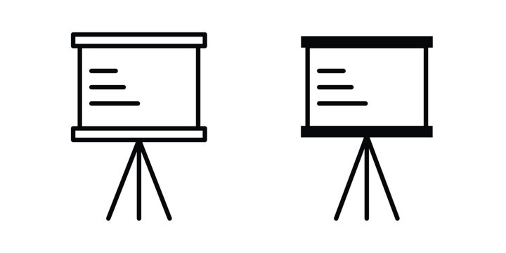 Presentation icon line and fill concepts