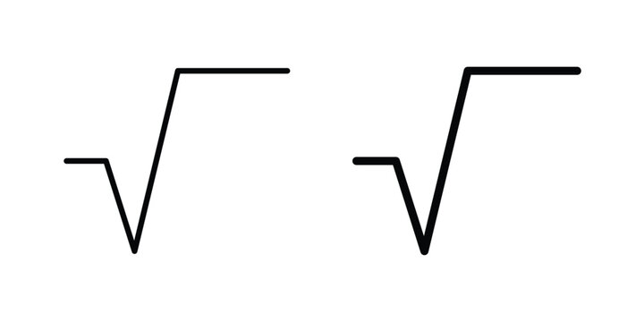 Square root icon line and fill concepts
