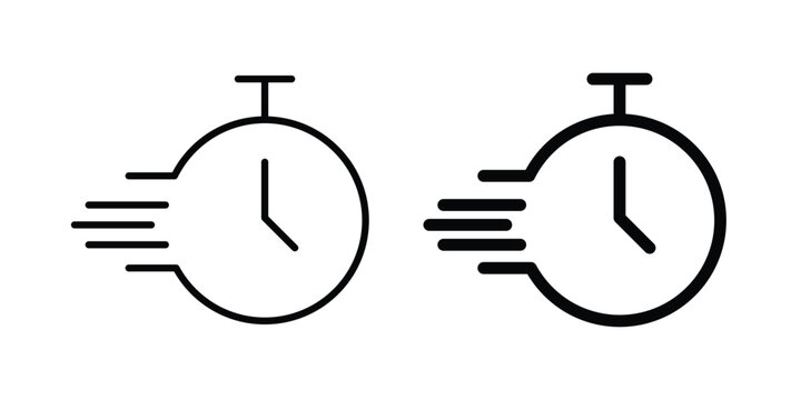Time fast icon line and fill concepts
