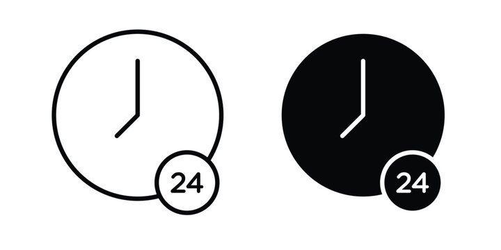 Time twenty four icon line and fill concepts