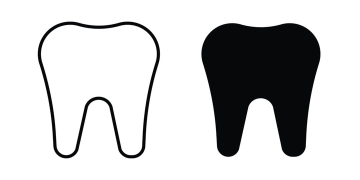 Tooth icon line and fill concepts