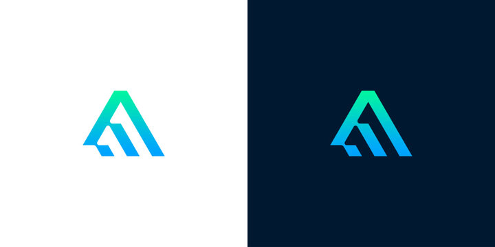 Abstract A letter logo design for financial and business growth, symbolising upward trends and progress