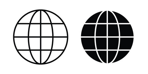 Obraz premium World icon line and fill concepts
