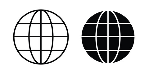 Obraz premium World icon line and fill concepts