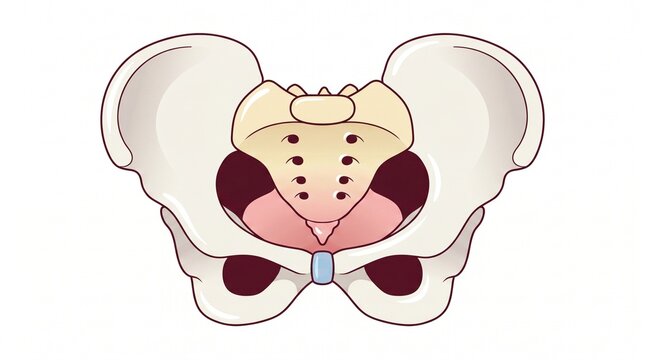 Detailed Illustration of Human Hip Bone