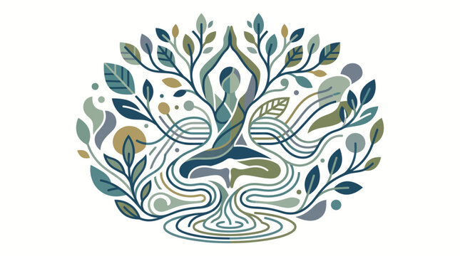 Meditating Figure as a Tree of Life Symbolizing Growth Harmony and Wellness in Nature Victoria Day
