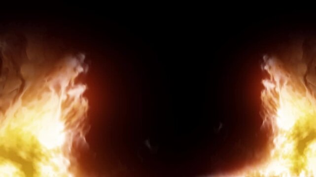 Animation fire flames burning ,vfx with intense raging fire flame rising  suitable  motion graphics and bumper video . transparent background or alpha channel only 4k