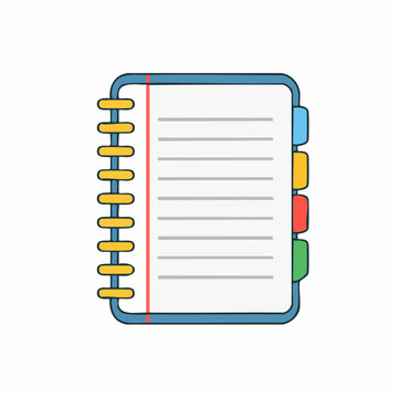 Spiral Notebook with Lined Pages and Color Tabs